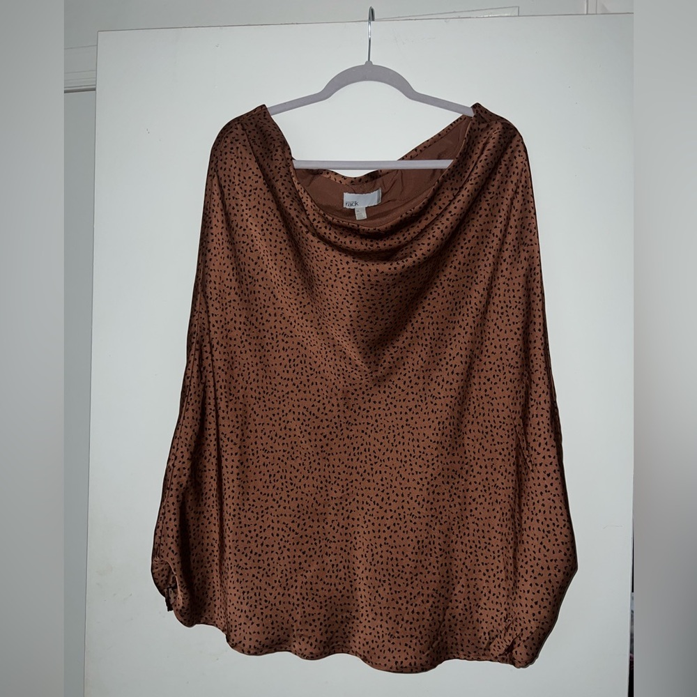 Nordstrom Rack Silk Skirt Brown Satin Skirt Cheetah Leopard Print Midi Skirt